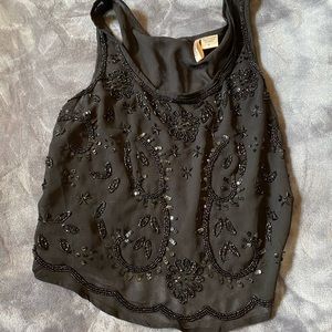 Beaded sheer crop top